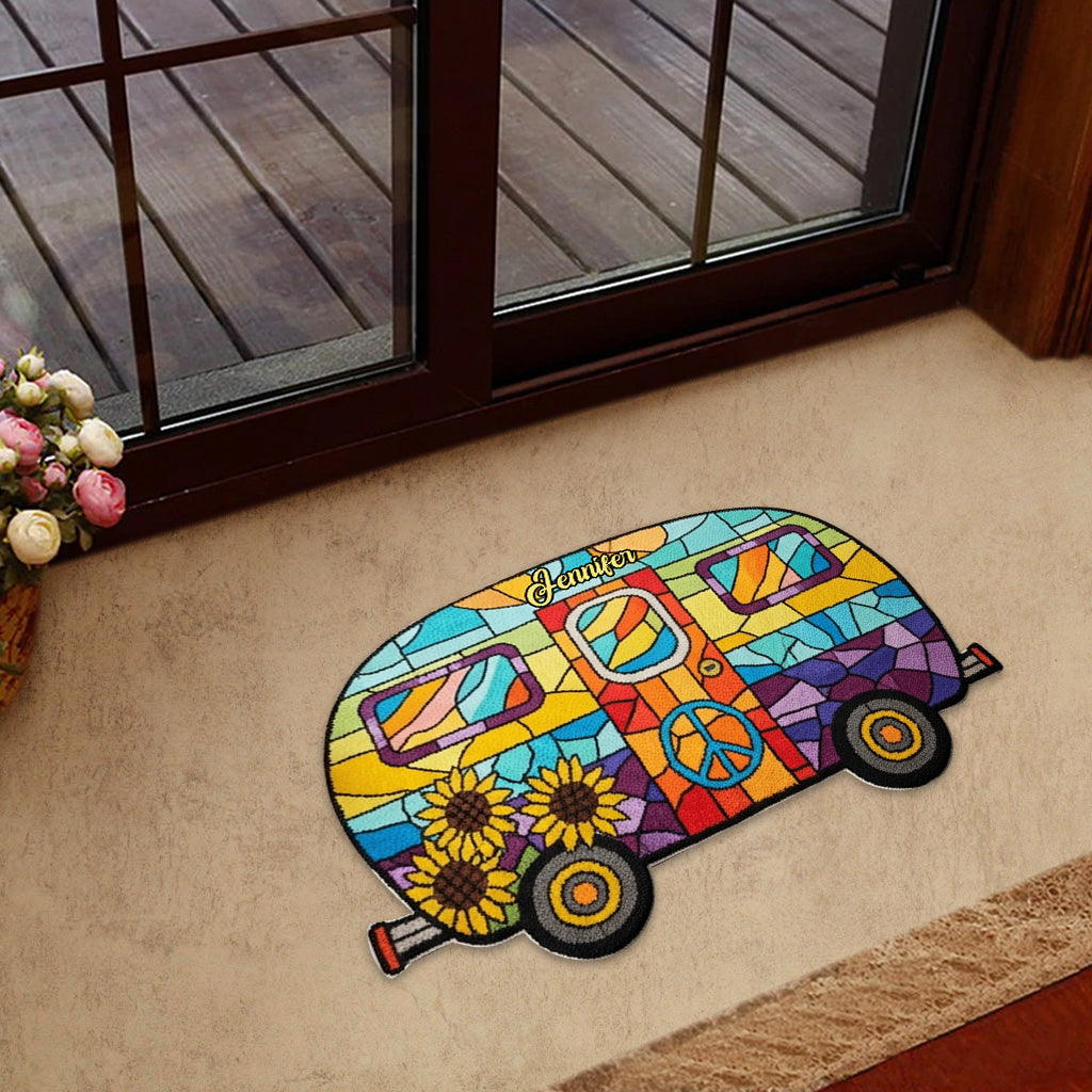 Hippie Souls - Personalized Hippie Shaped Doormat/ Rug