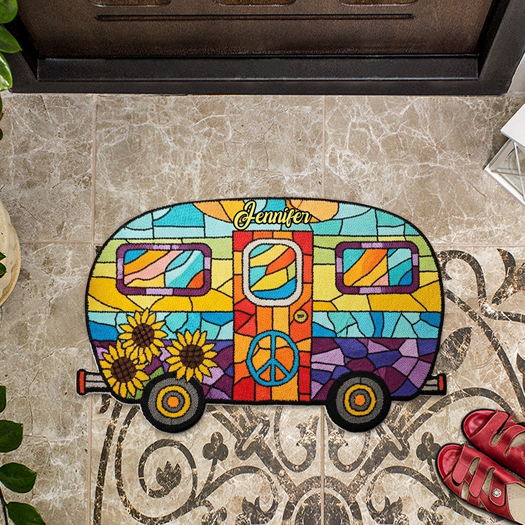Hippie Souls - Personalized Hippie Shaped Doormat/ Rug