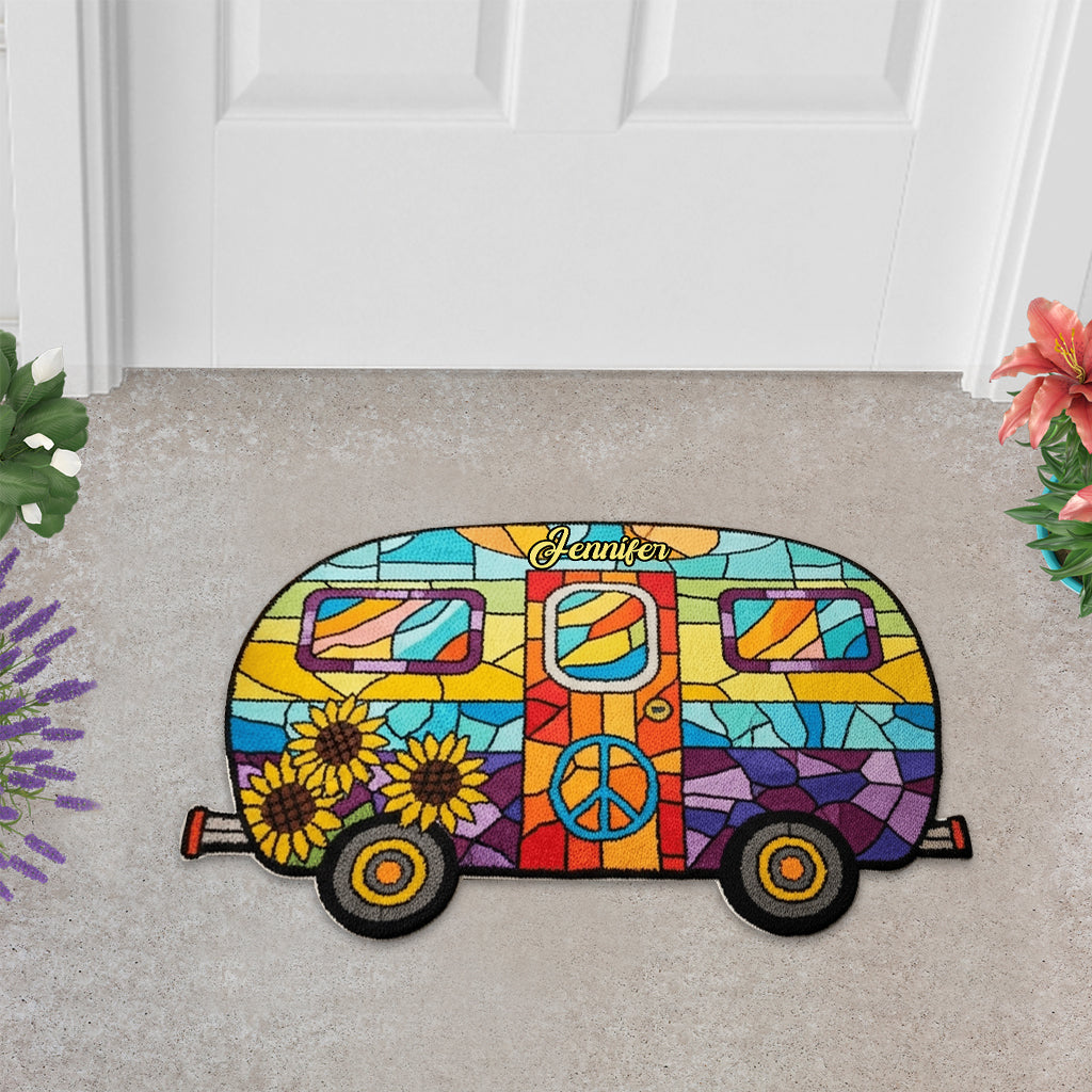 Hippie Souls - Personalized Hippie Shaped Doormat/ Rug