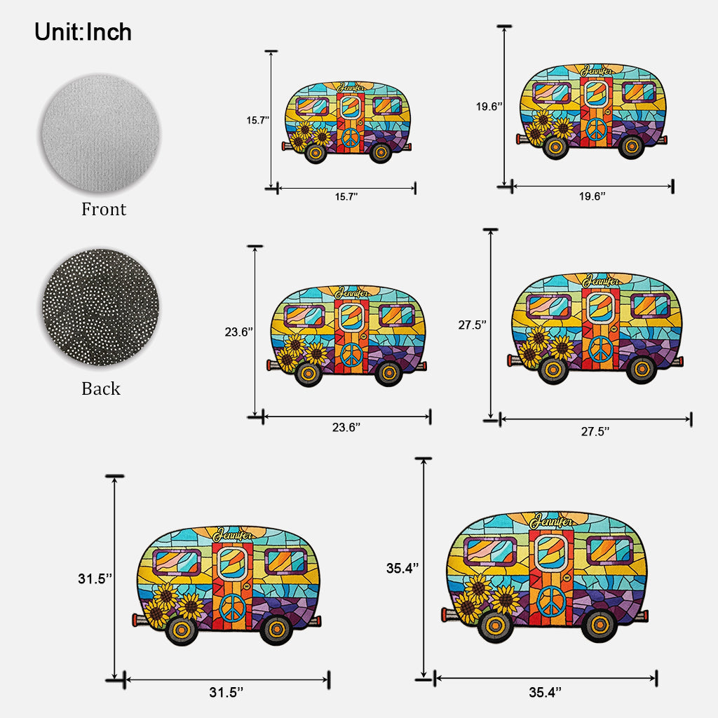 Hippie Souls - Personalized Hippie Shaped Doormat/ Rug