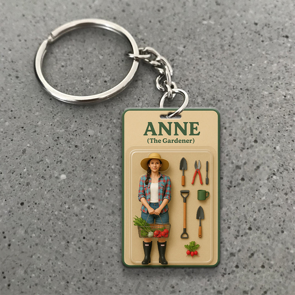 Individuelle Figur nach Foto – Personalisierter Garten-Schlüsselanhänger