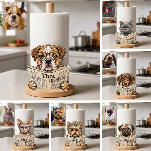 Individuelle Fotozeitung - Personalisierter Hundeküchenrollenhalter
