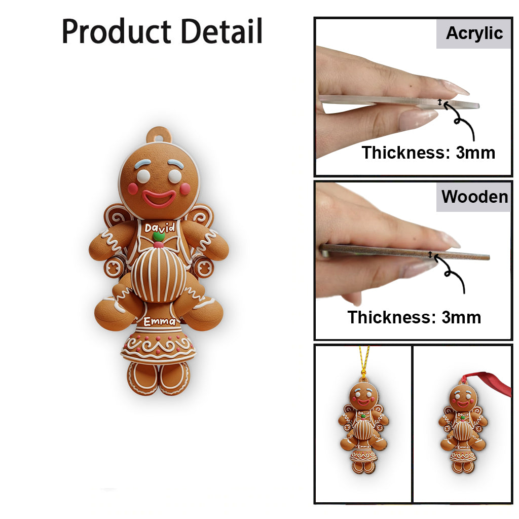 Lustiges Lebkuchenpaar – Personalisierter Paar-Weihnachtsbaumschmuck