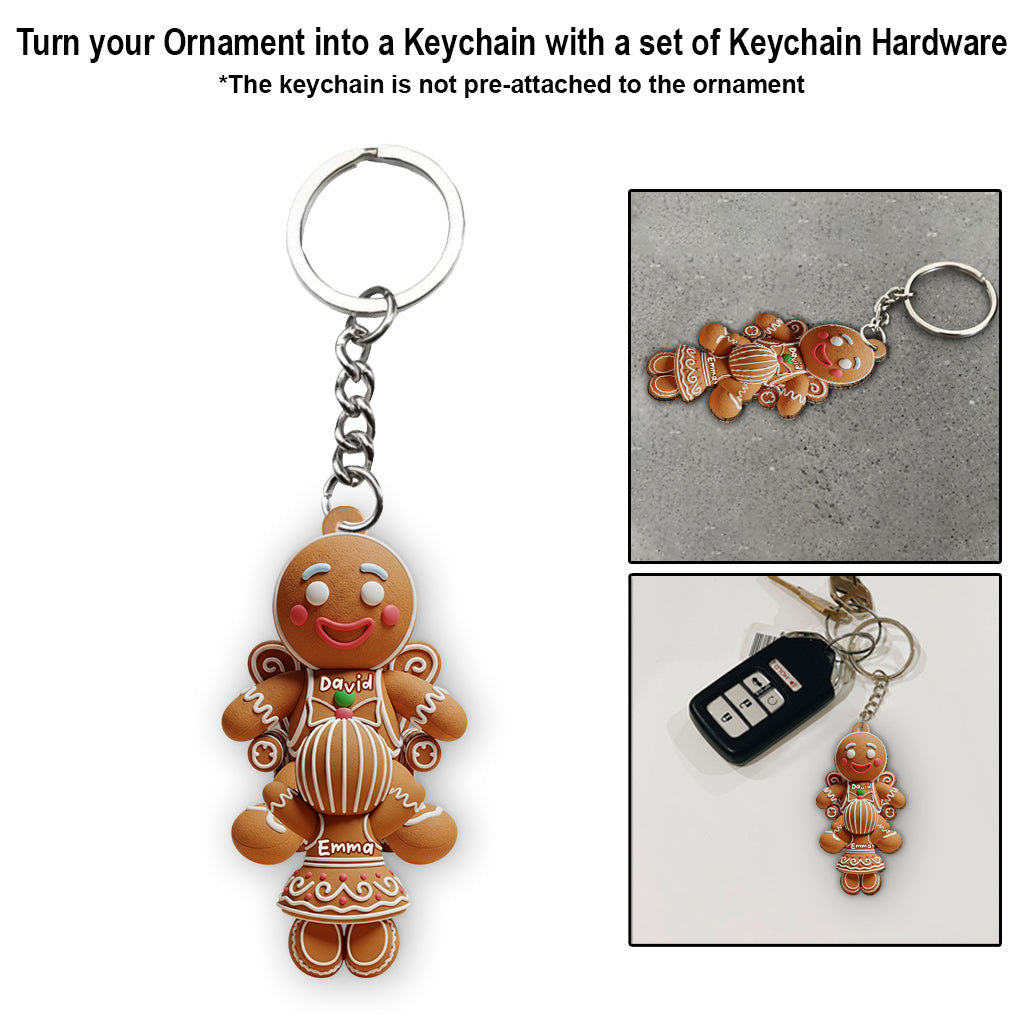 Lustiges Lebkuchenpaar – Personalisierter Paar-Weihnachtsbaumschmuck