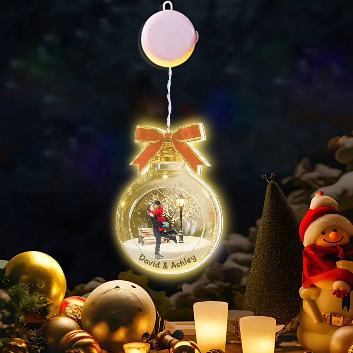 Individuelles Fotogeschenk für die Feiertage – Personalisierte LED-Lichterkette für Paare