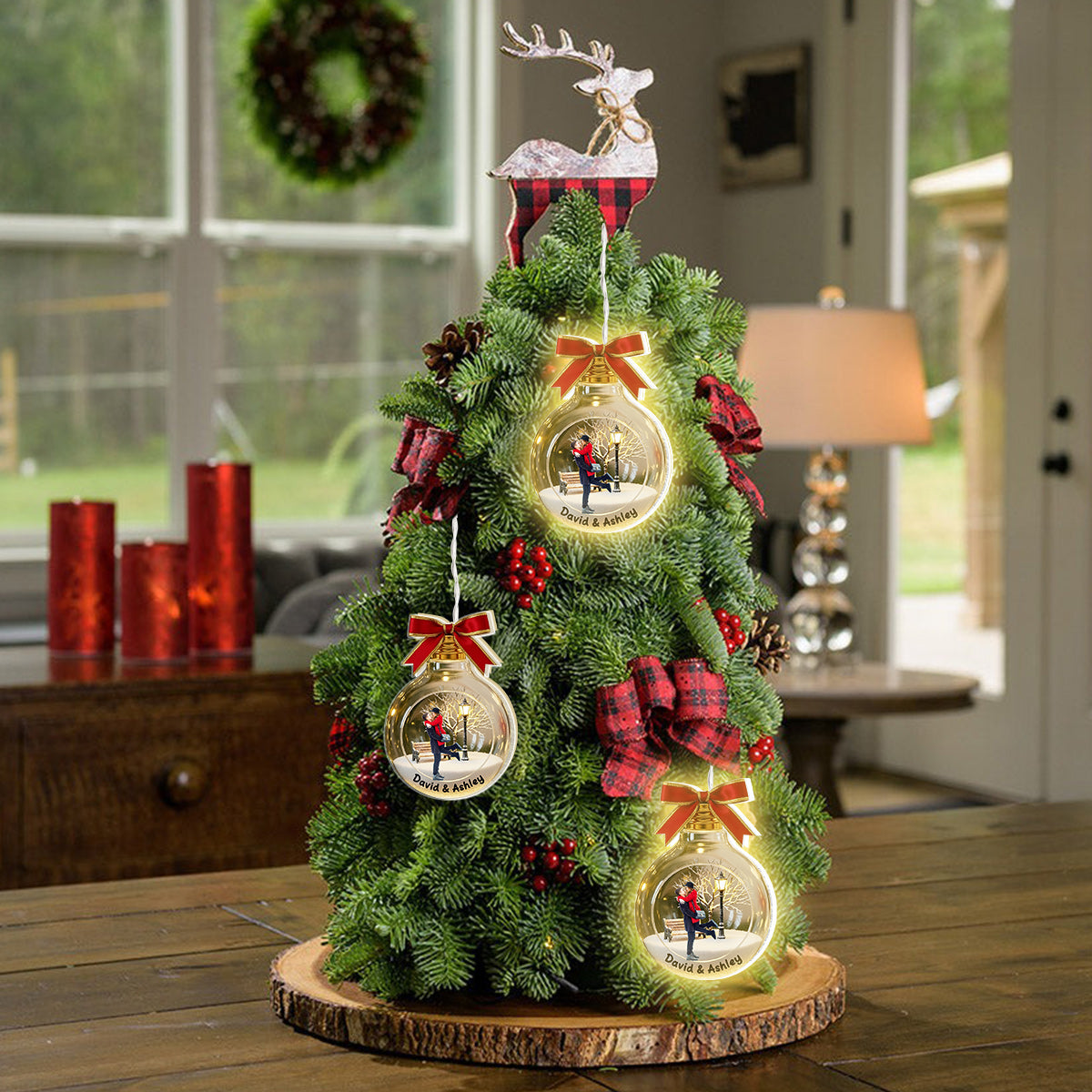 Individuelles Fotogeschenk für die Feiertage – Personalisierte LED-Lichterkette für Paare