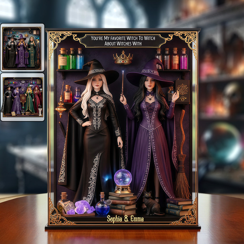 Wir sind nicht Sugar & Spice – Personalisierte Hexen-Acrylplakette in individueller Form