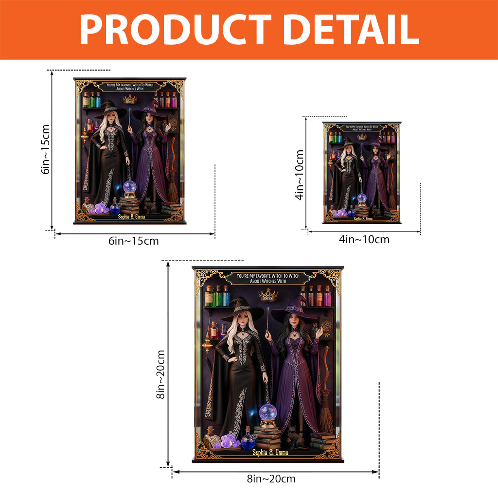 Wir sind nicht Sugar & Spice – Personalisierte Hexen-Acrylplakette in individueller Form