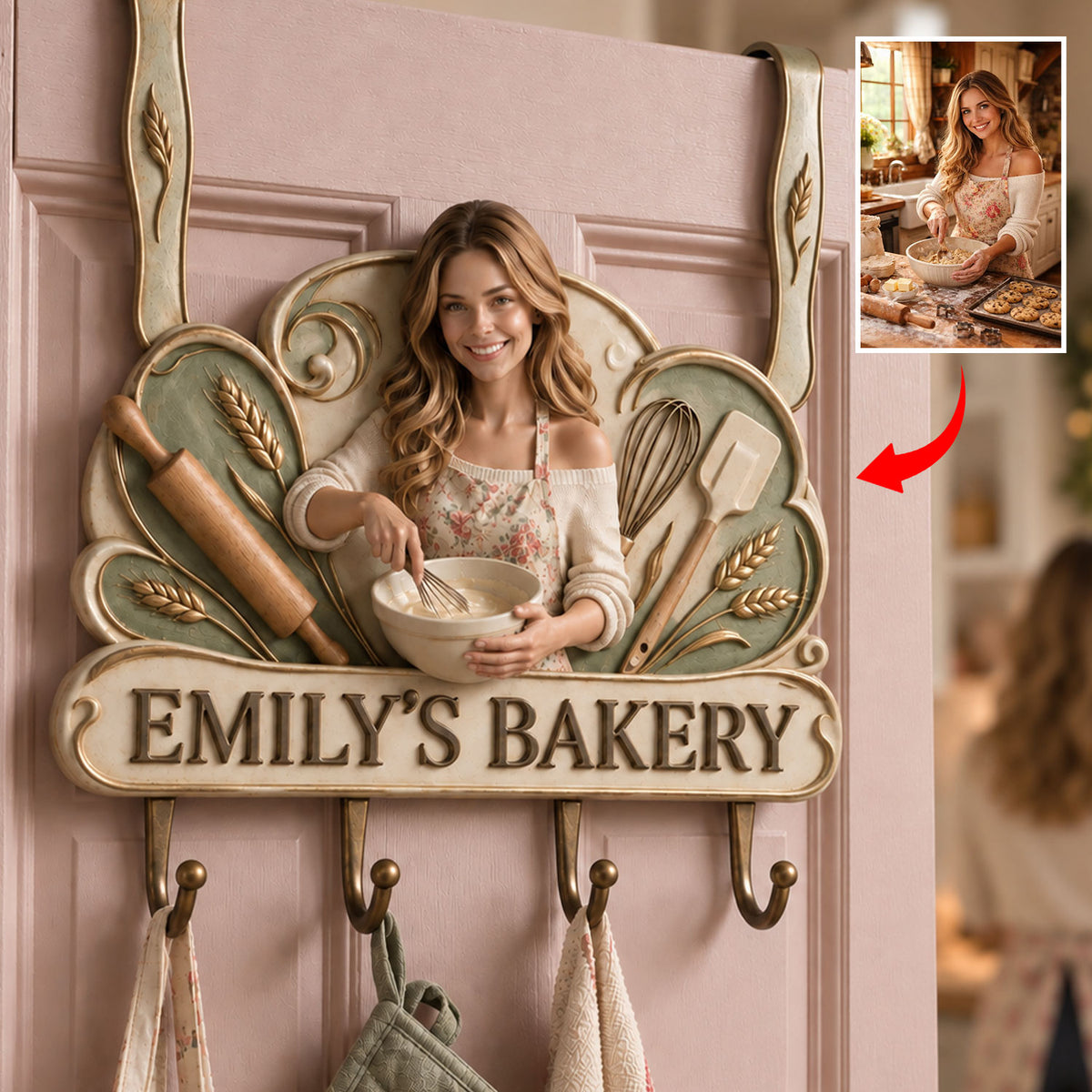 My Happy Place - Personalized Baking Metal Door Hooks