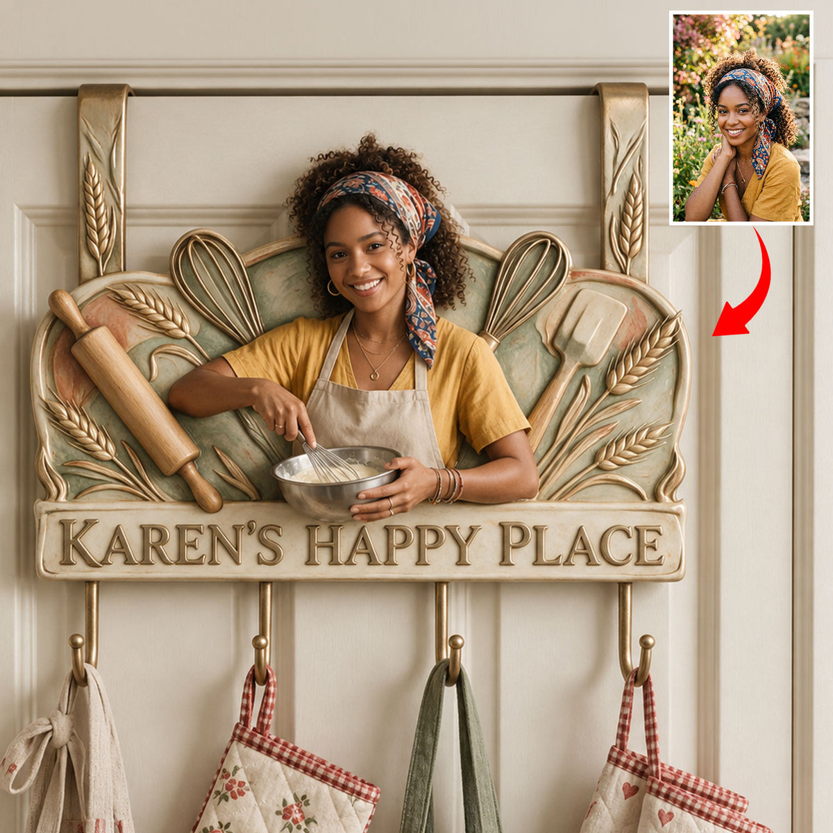 My Happy Place - Personalized Baking Metal Door Hooks