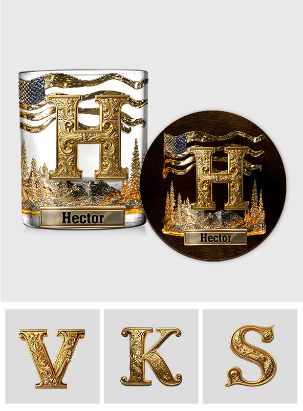 Anfangsbuchstabe für Whisky- und Bourbon-Liebhaber – personalisiertes Whiskyglas