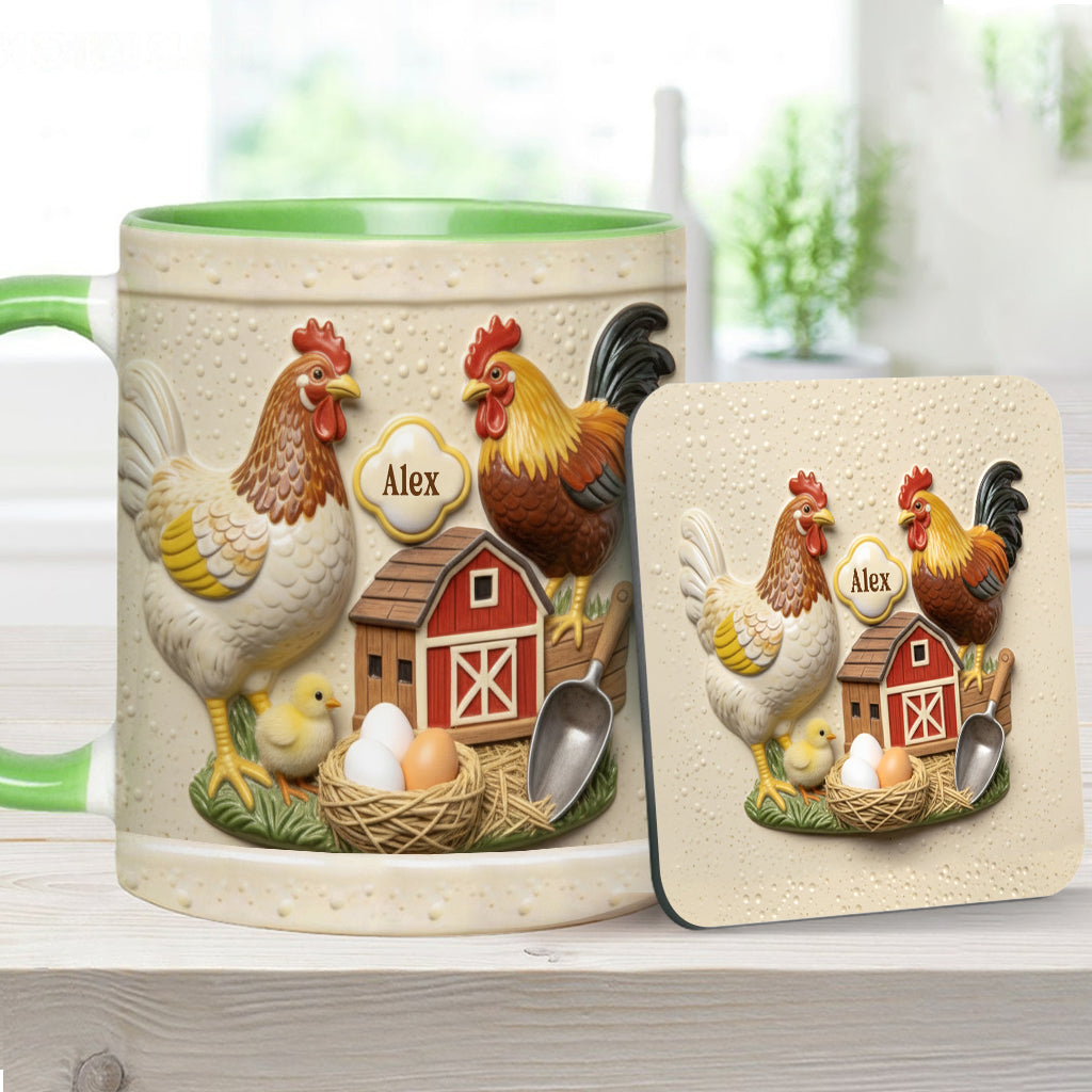 Love Chicken - Personalized Chicken Accent Mug & Coaster