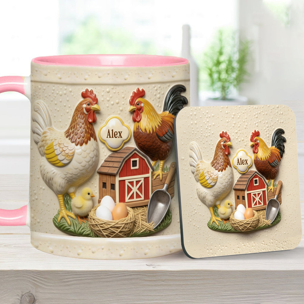 Love Chicken - Personalized Chicken Accent Mug & Coaster