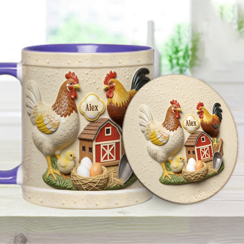Love Chicken - Personalized Chicken Accent Mug & Coaster