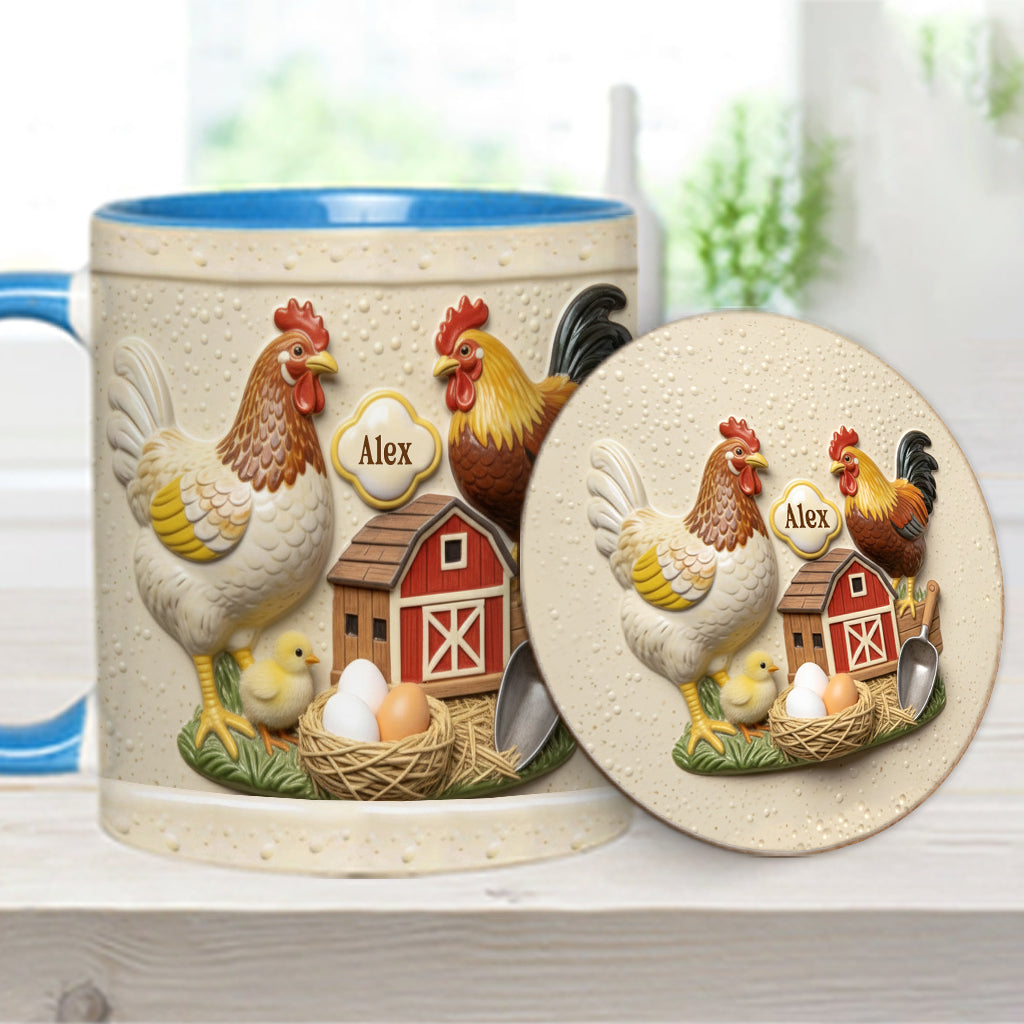 Love Chicken - Personalized Chicken Accent Mug & Coaster