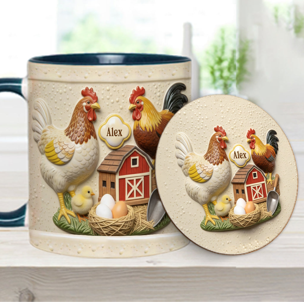 Love Chicken - Personalized Chicken Accent Mug & Coaster