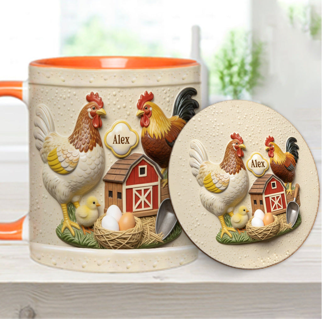 Love Chicken - Personalized Chicken Accent Mug & Coaster