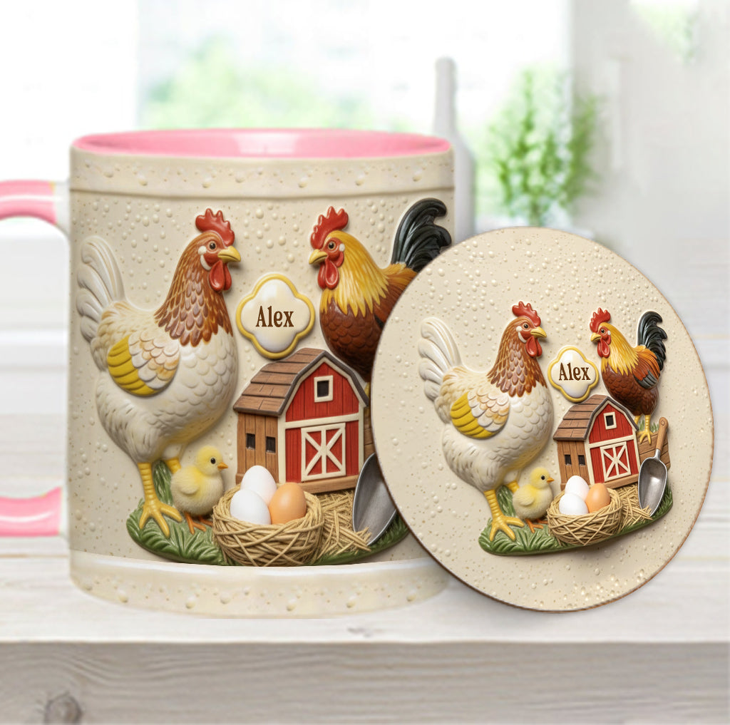Love Chicken - Personalized Chicken Accent Mug & Coaster