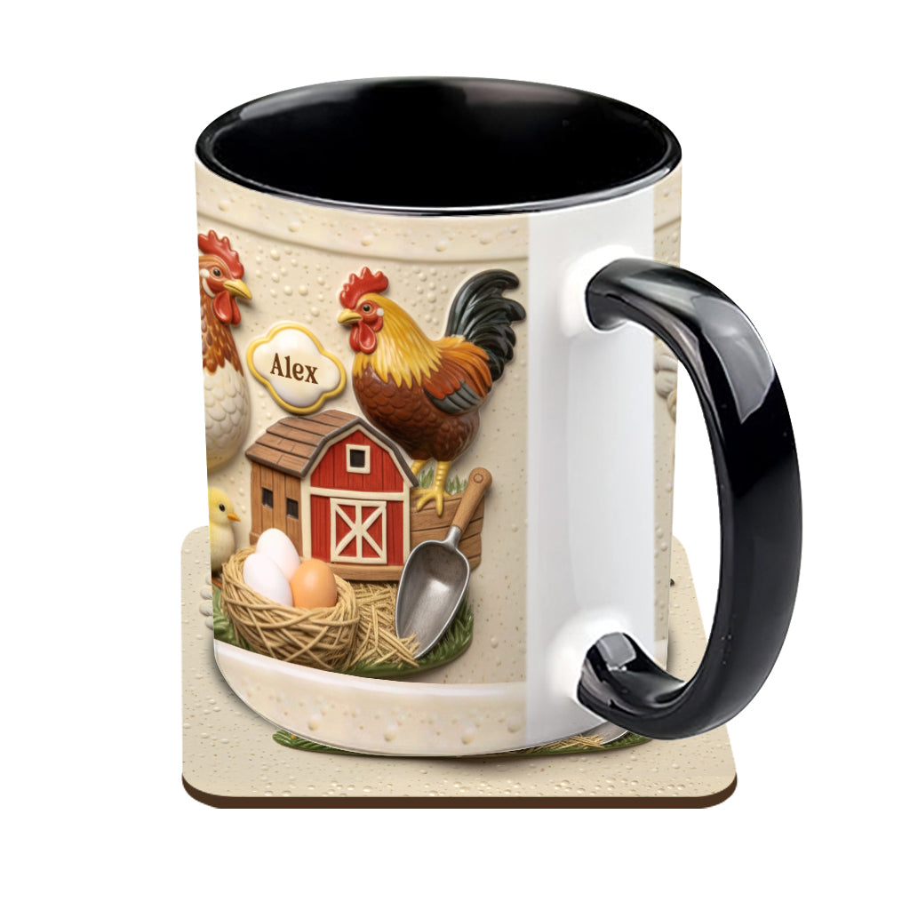 Love Chicken - Personalized Chicken Accent Mug & Coaster