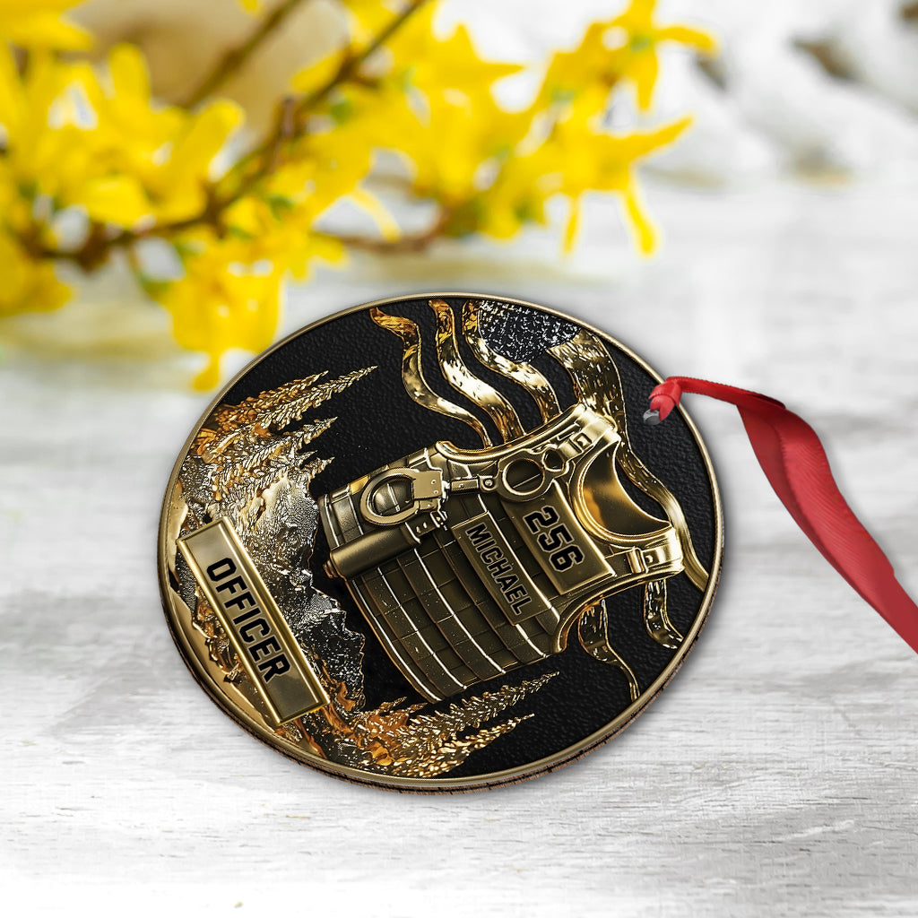 Dienen und schützen, frohe Weihnachten 2025 – personalisierter Polizei-Weihnachtsschmuck