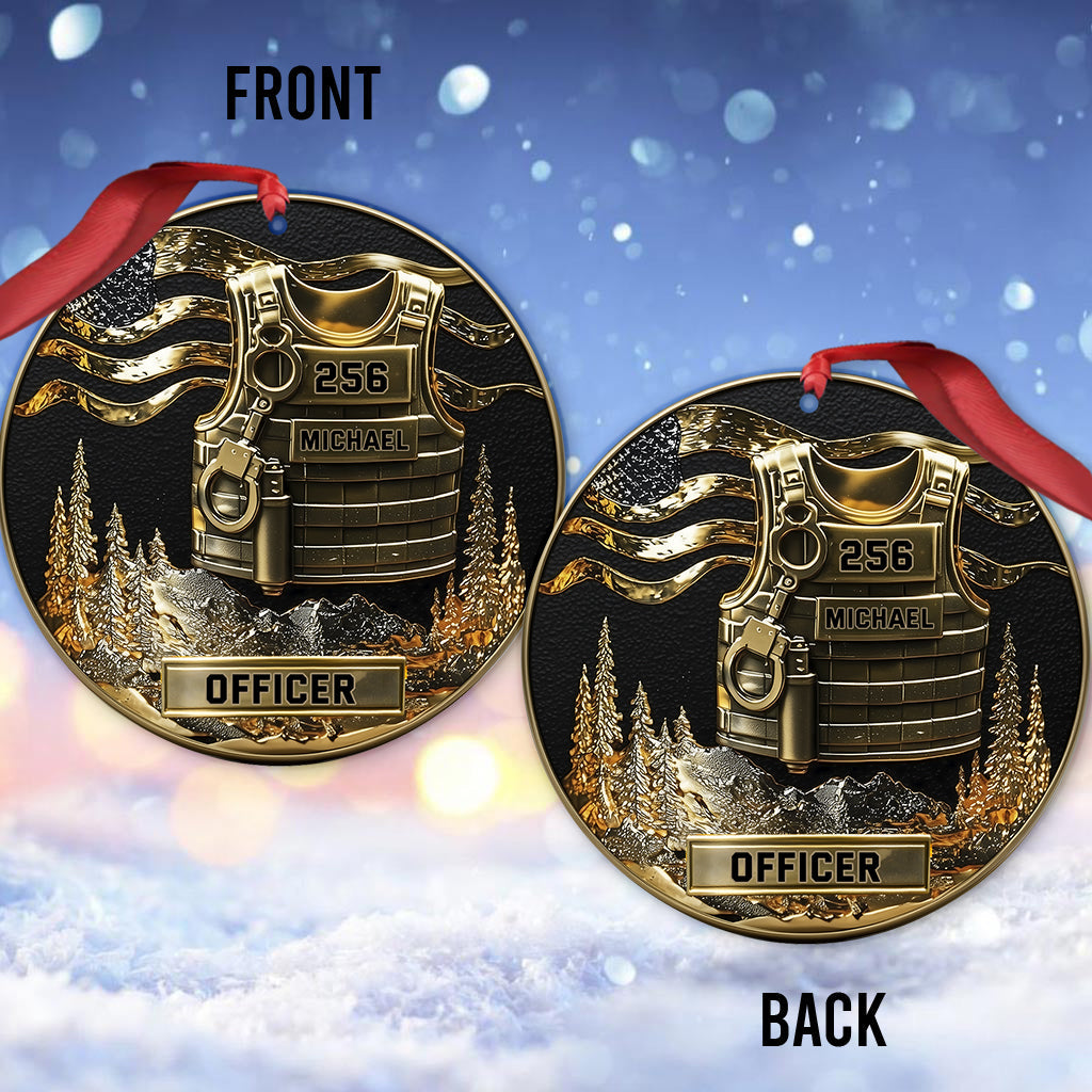 Dienen und schützen, frohe Weihnachten 2025 – personalisierter Polizei-Weihnachtsschmuck