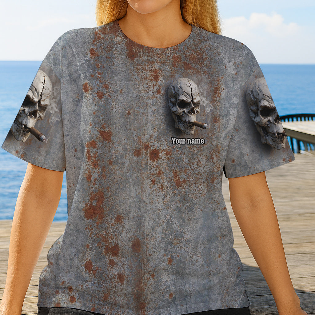 Starker Totenkopf – Personalisiertes Shirt mit Totenkopf-Allover-Print