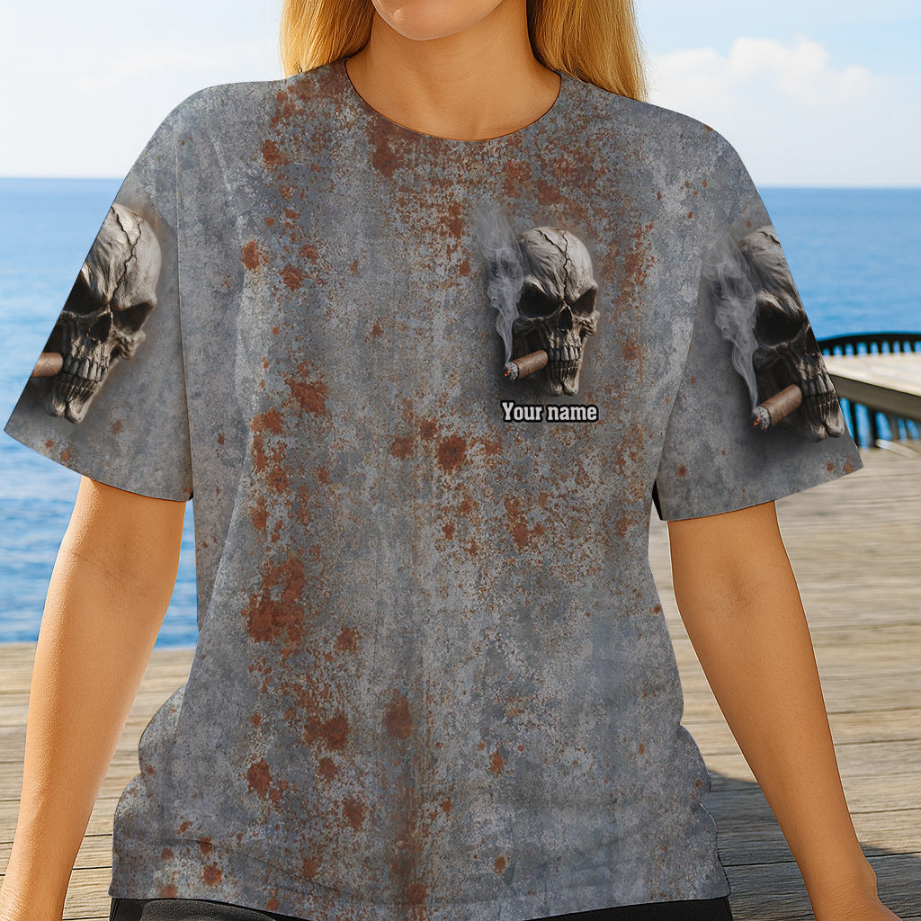 Starker Totenkopf – Personalisiertes Shirt mit Totenkopf-Allover-Print