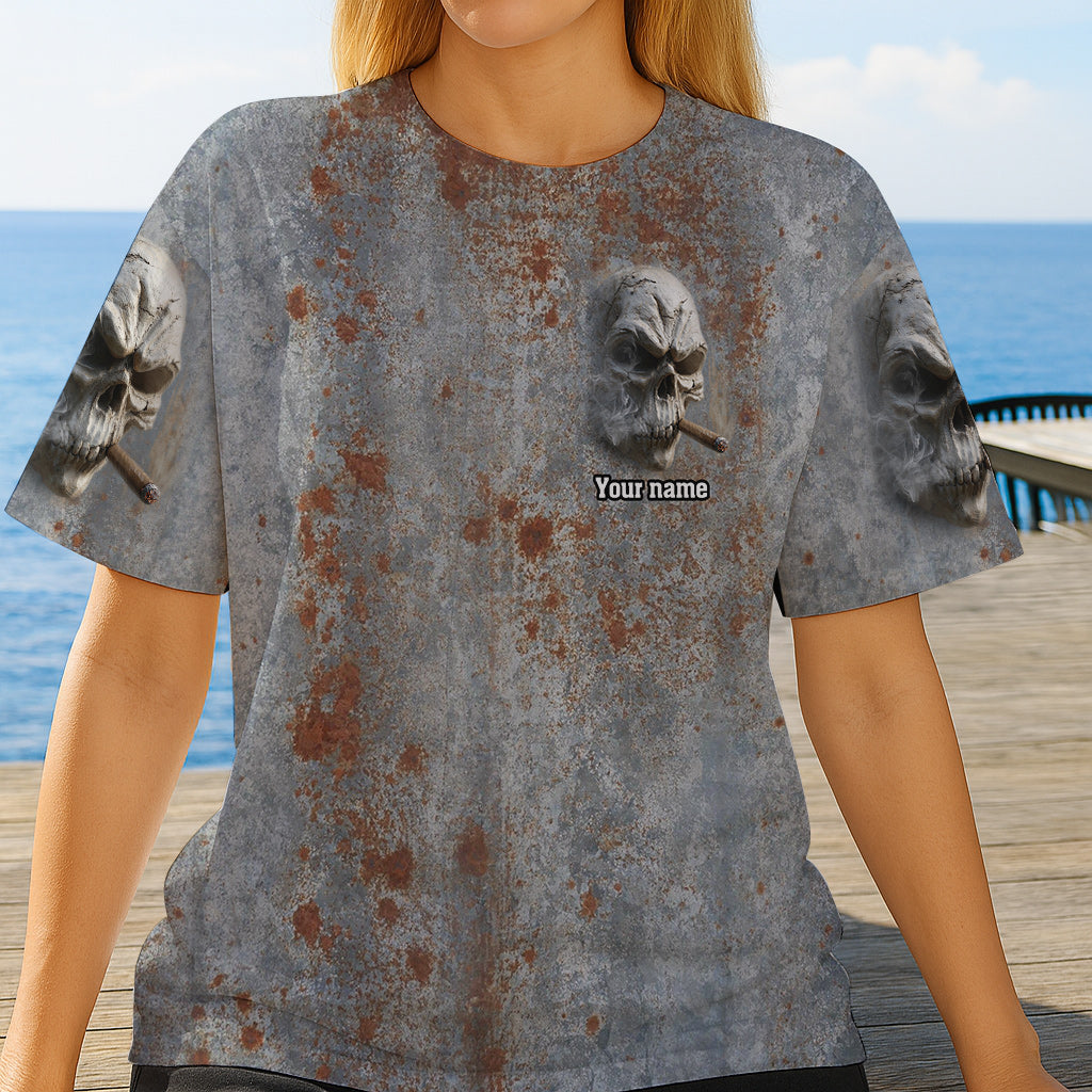 Starker Totenkopf – Personalisiertes Shirt mit Totenkopf-Allover-Print