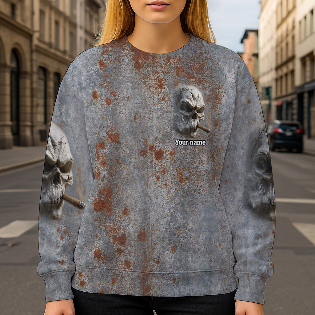 Starker Totenkopf – Personalisiertes Shirt mit Totenkopf-Allover-Print