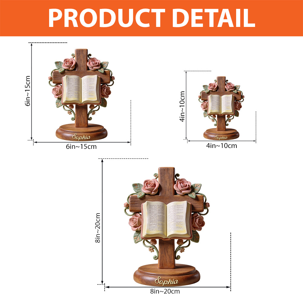 Cross with Bible - Personalized Christian Custom Shaped Acrylic Plaque