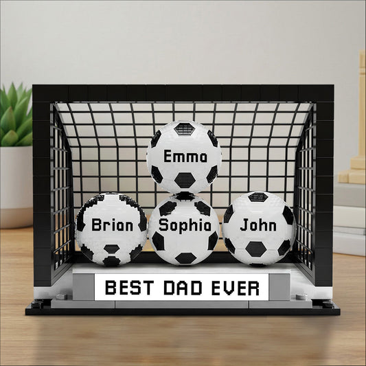 Wir punkten den besten Papa - Personalisierte, individuell geformte Acrylplakette für Fußball