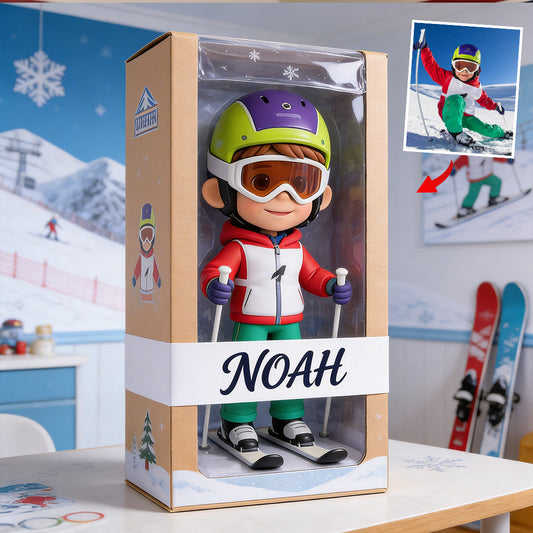 Jede Sportart – Skifahren, Hockey, Volleyball, Fußball,... – Personalisierte Ski-Acrylplakette in individueller Form