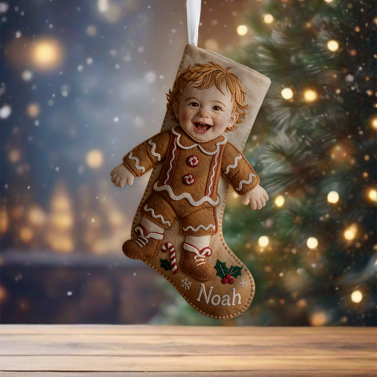 Holiday Costume Moment - Personalized Family Shaped Christmas Stocking