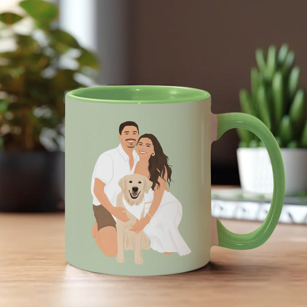 Unique Gift Drawing From Photo - Minimalist Style - Personalized Dog Accent Mug
