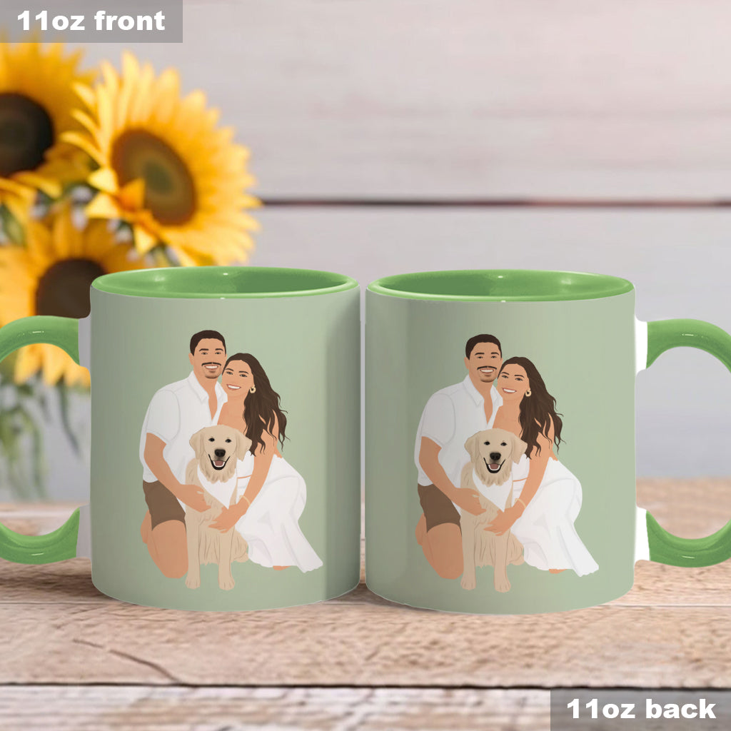 Unique Gift Drawing From Photo - Minimalist Style - Personalized Dog Accent Mug