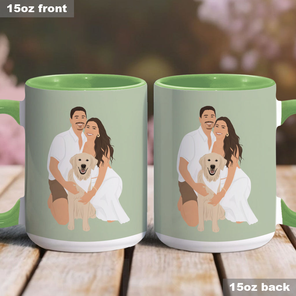 Unique Gift Drawing From Photo - Minimalist Style - Personalized Dog Accent Mug