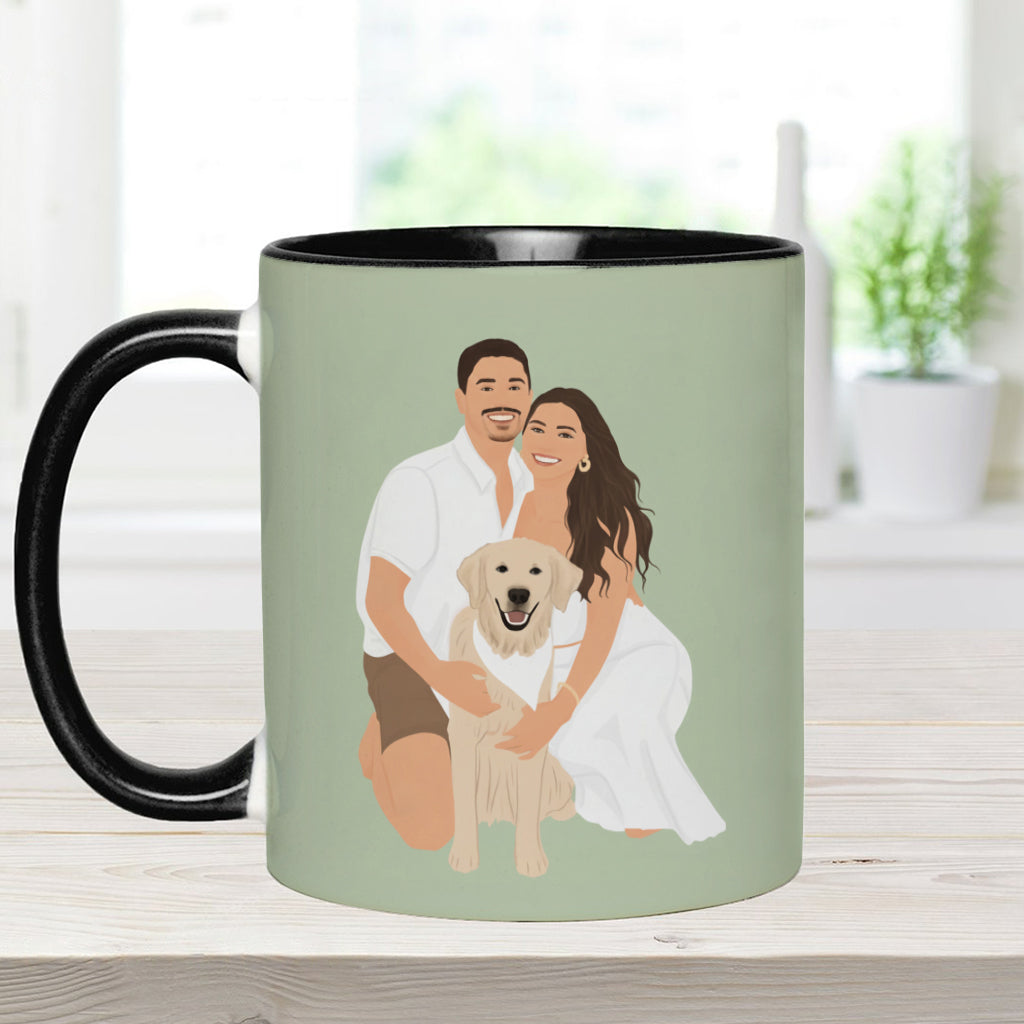Unique Gift Drawing From Photo - Minimalist Style - Personalized Dog Accent Mug