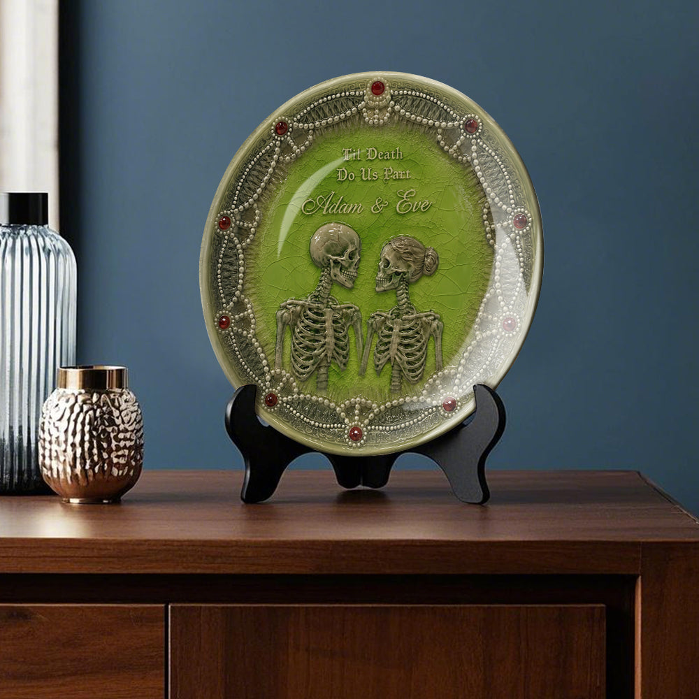 Til Death Do Us Part - Personalized Couple Ceramic Round Plate