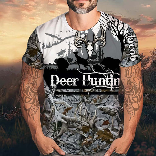 Hirschjagd - Personalisiertes Jagd-T-Shirt