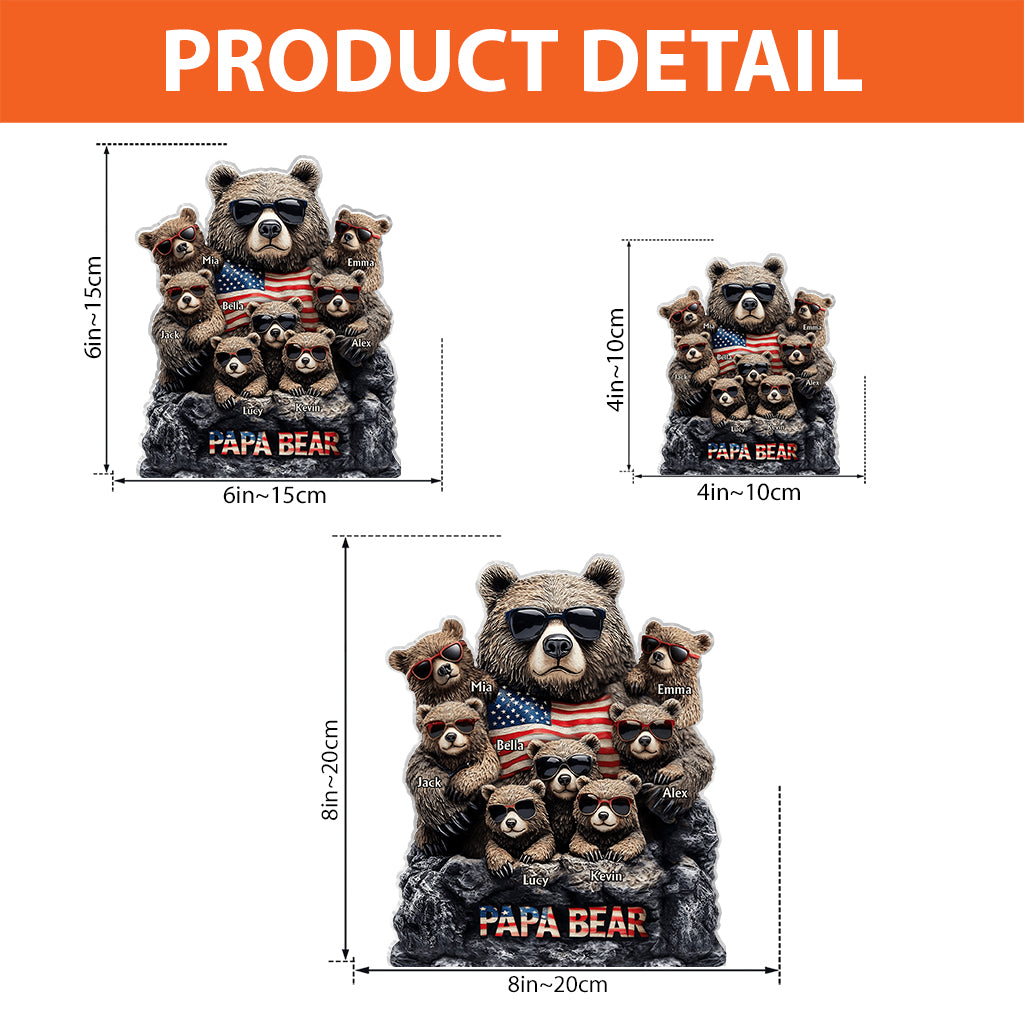 Papa Bear - Personalized Father Custom Shaped Acrylic Plaque