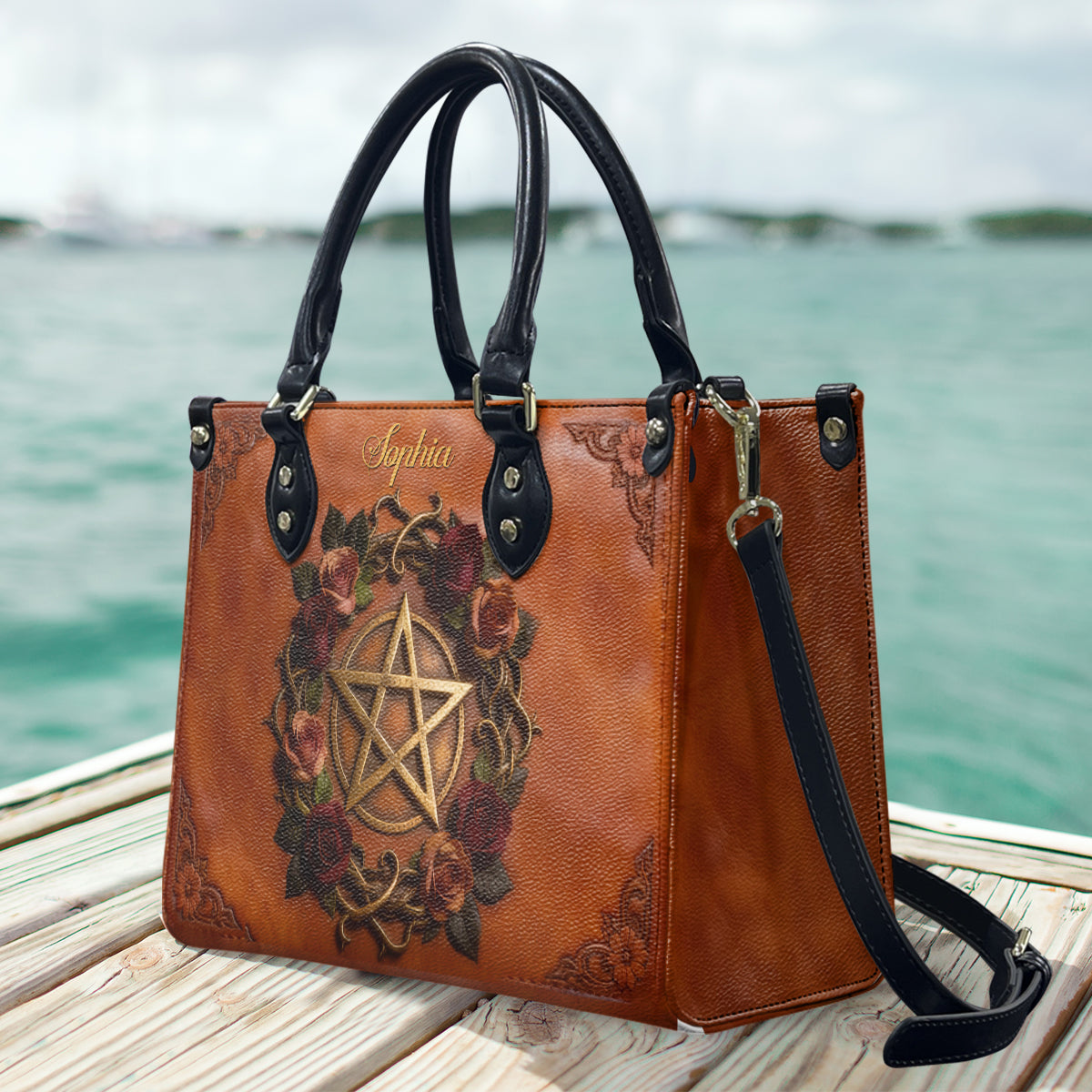 Magic Symbol - Personalized Witch Leather Handbag