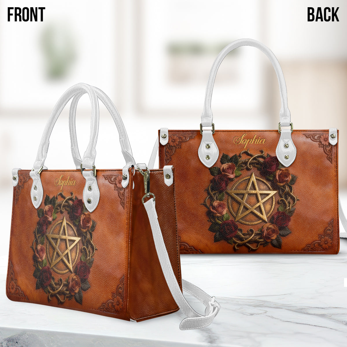 Magic Symbol - Personalized Witch Leather Handbag