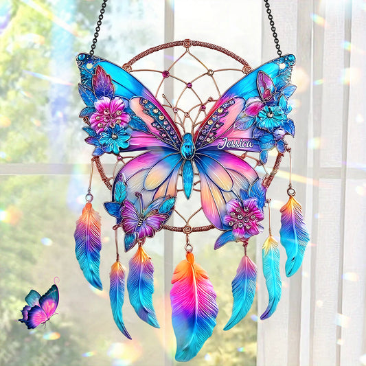 Beautiful Butterfly - Personalized Butterfly Window Hanging Suncatcher Ornament