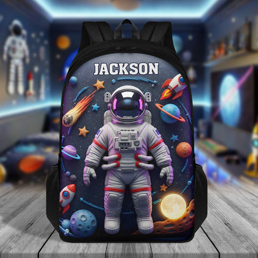 Astronaut und Weltraum – Personalisierter multifunktionaler Kinderrucksack