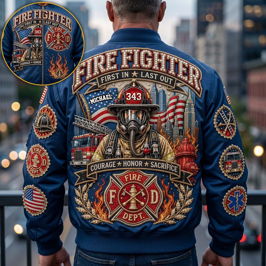 Fire Dept - Personalized Firefighter Bomber Jacket