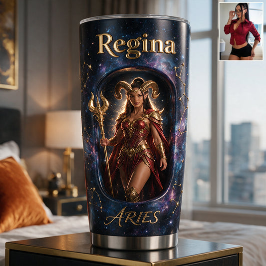 Himmlischer Zodiac-Porträt-Becher - Personalisierter Horoskop-Becher
