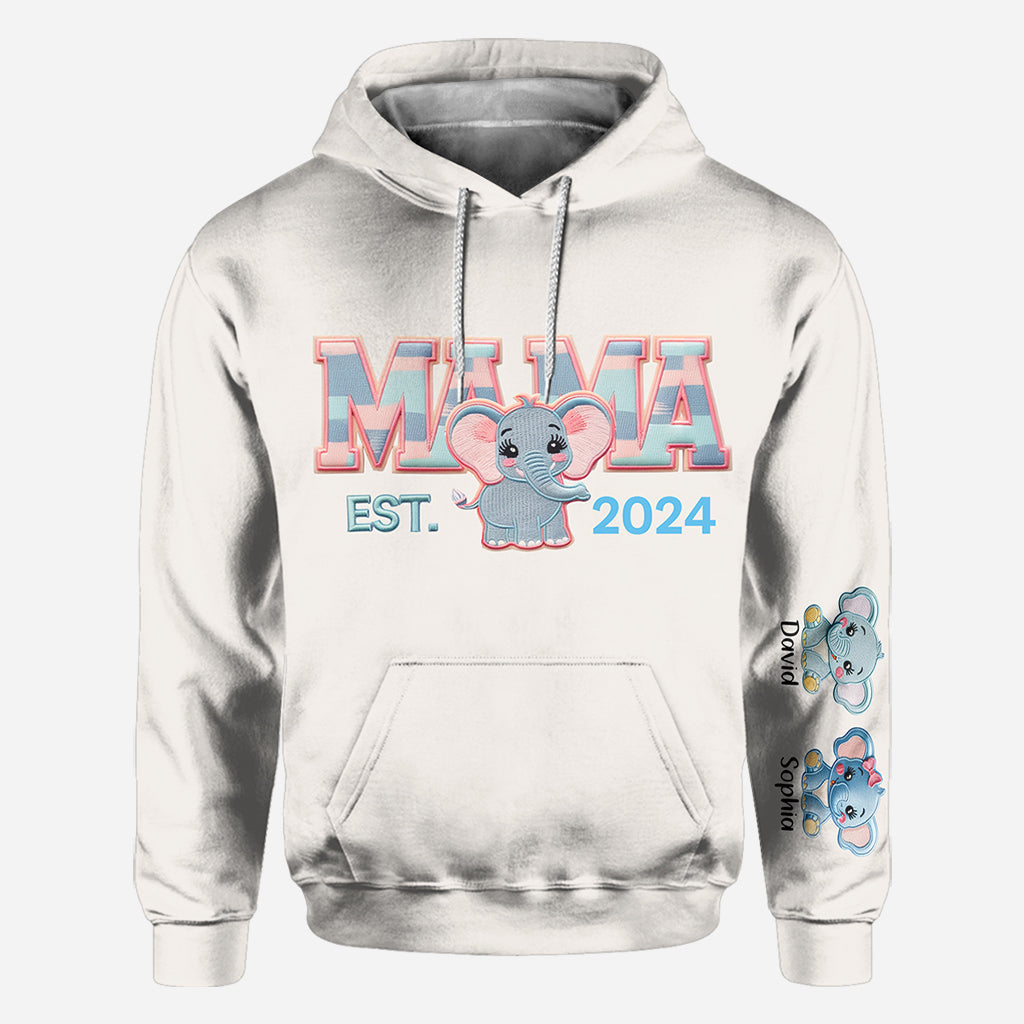 Mama Elephant - Personalized Mother All Over Shirt