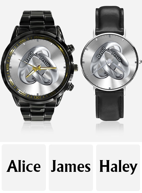 Time Of Love – Personalisiertes Paar-Handuhren-Set
