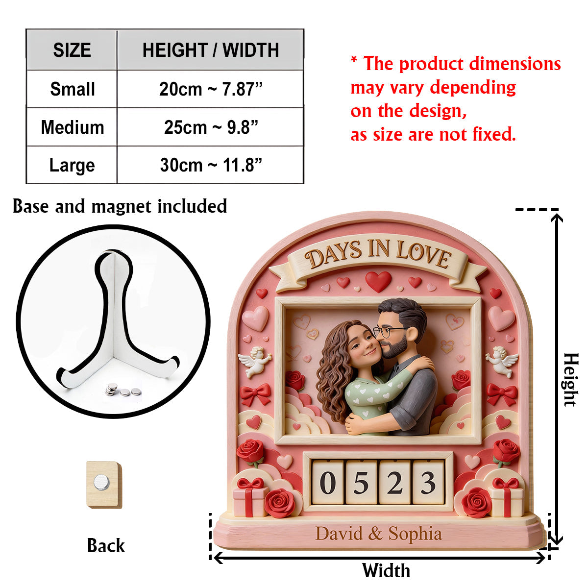 Days In Love - Personalized Couple Interchangeable Plaque