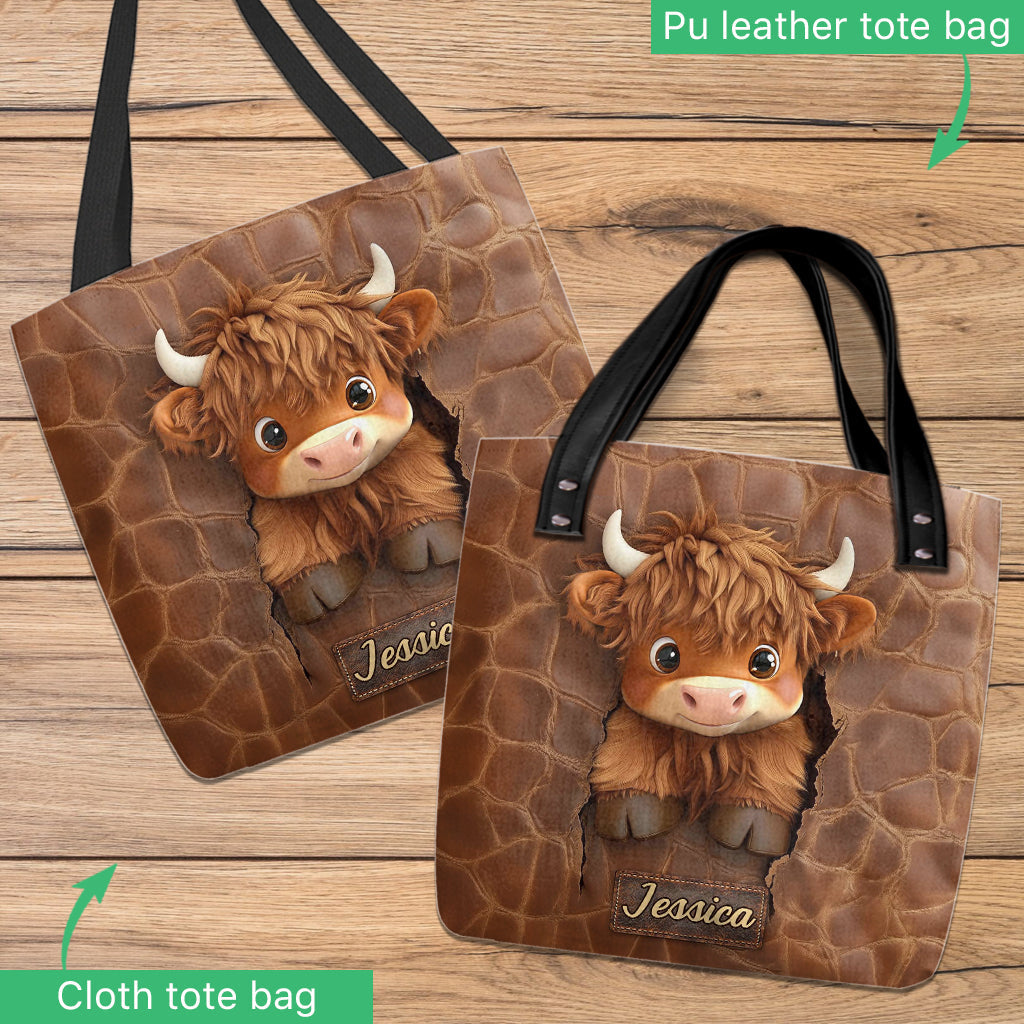 Liebe zu Hochlandrindern – Personalisierte Tragetasche mit Hochlandrindmotiv
